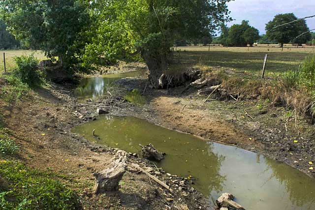 Les assecs se multiplient dans le bassin du Dropt, et motivent les restrictions...|(Photo DR)