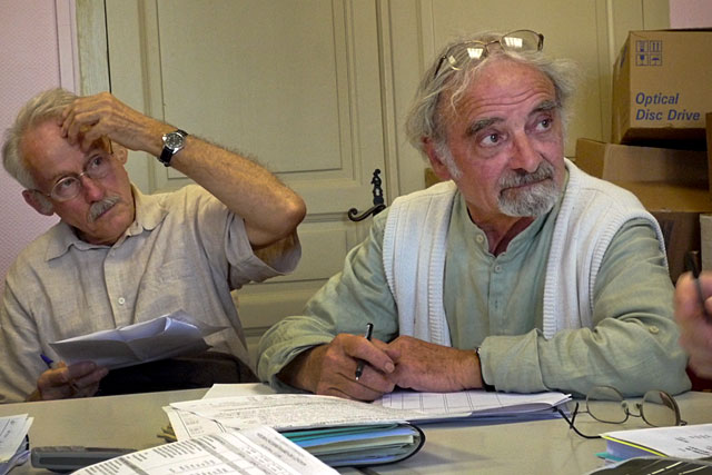 Claude Pons, aux côtés de Pierre Boissère, lors d'une réunion de l'association des 4 cantons.|Archive © Jean-Paul Epinette - icimedia@free.fr