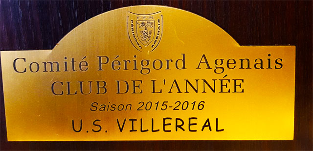 L'US Villeréal, Club de l'année 2016.