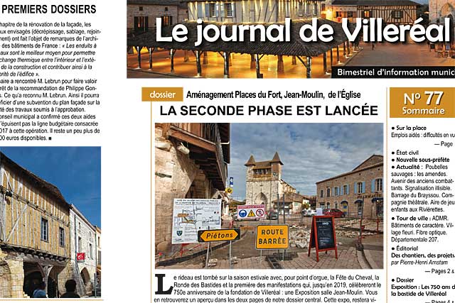 A la Une du Journal de Villeréal, les métamorphioses de la bastide...|Photo © jean-Paul Epinette - icimedia@free.fr A la Une du Journal de Villeréal, les métamorphioses de la bastide...|Photo © jean-Paul Epinette - icimedia@free.fr