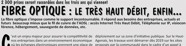 Au sommaire également, l'avancée du dossier Fibre optique... - Photo © jean-Paul Epinette - icimedia@free.fr Au sommaire également, l'avancée du dossier Fibre optique... - Photo © jean-Paul Epinette - icimedia@free.fr