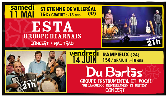 Samedi soir à St-Etienne de Villeréal, concert et bal óc avec les Béarnais de Esta...|Illustration DR Samedi soir à St-Etienne de Villeréal, concert et bal óc avec les Béarnais de Esta...|Illustration DR