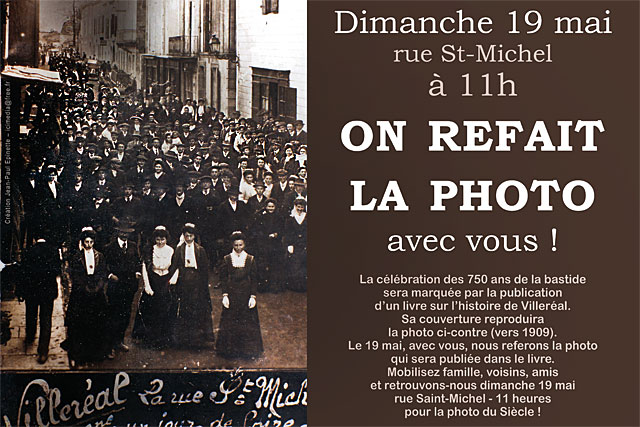 Un jour de foire, il y a 110 ans, les Villeréalais avaient posé pour la photo. On la refait dimanche !|Archives © jean-Paul Epinette - icimedia@free.fr