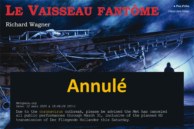 Un mail urgent nous a appris l'annulation du Vaisseau Fantôme en début de soirée|Illustration © Jean-Paul Epinette Un mail urgent nous a appris l'annulation du Vaisseau Fantôme en début de soirée|Illustration © Jean-Paul Epinette