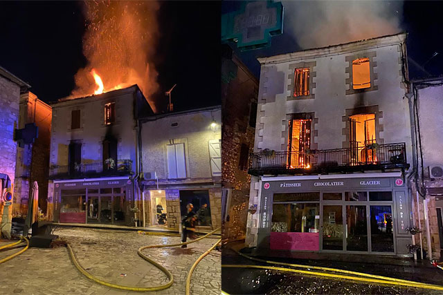 En l'espace de quelques instants, les flammes sont passées du laboratoire à la toiture... - Photos Centre de secours de Villeréal En l'espace de quelques instants, les flammes sont passées du laboratoire à la toiture... - Photos Centre de secours de Villeréal