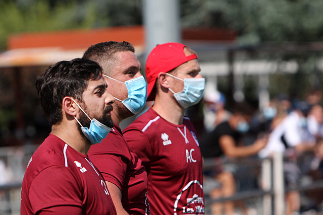 Cassang, Tizon et Renaudin (de dr à g), les coaches de la fédérale B... - Photo © Jean-Paul Epinette