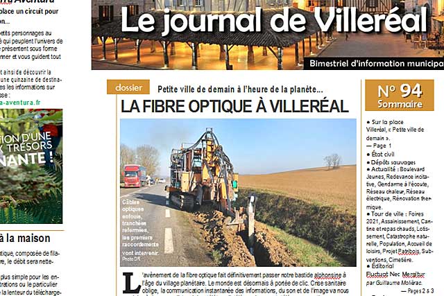La fibre optique fait de Villeréal une petite ville de demain...|(Photo DR) La fibre optique fait de Villeréal une petite ville de demain...|(Photo DR)
