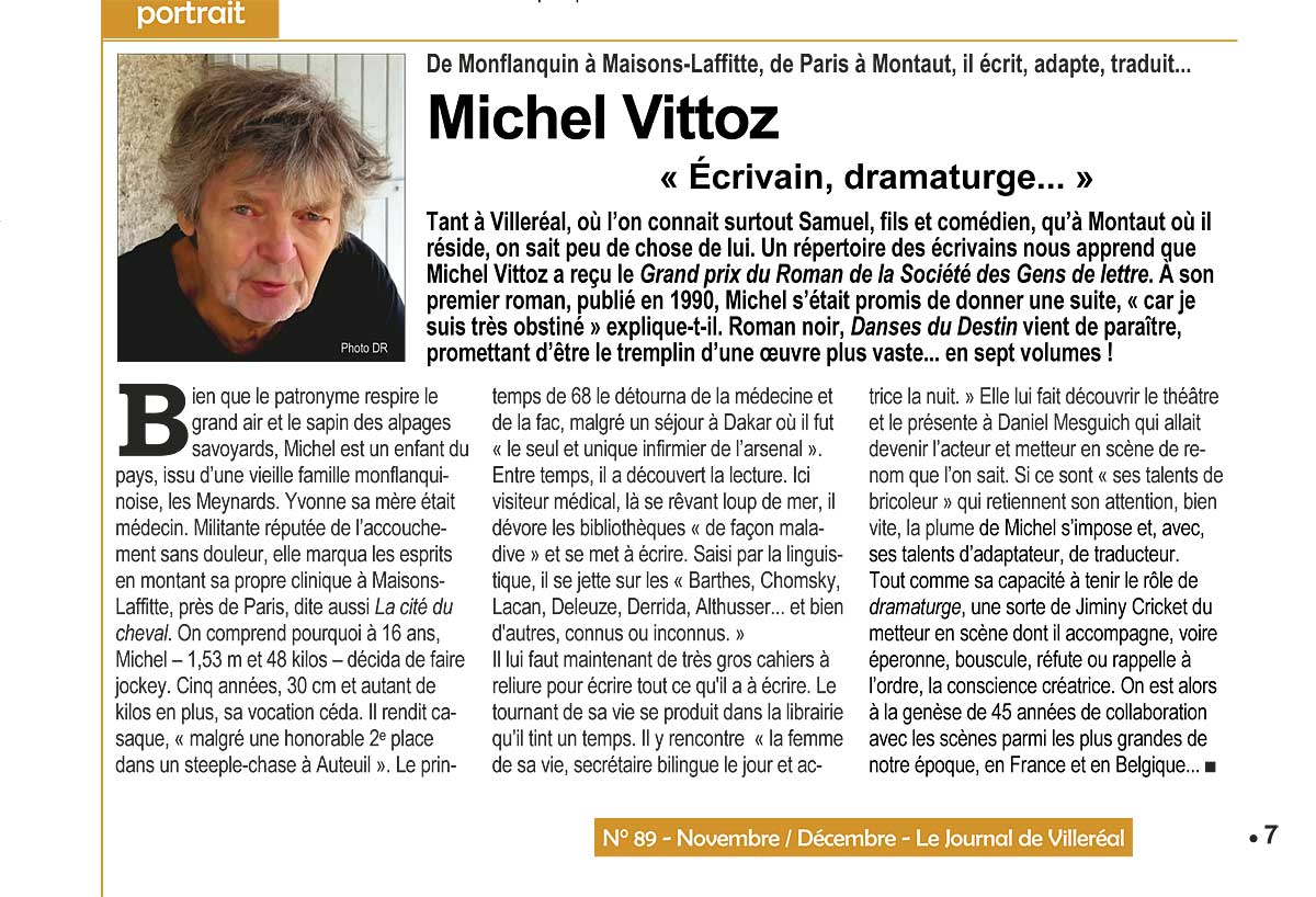 Le Journal de Villeréal lui avait consacré son portrait dans son N°89... - Illustration © Jean-Paul Epinette Le Journal de Villeréal lui avait consacré son portrait dans son N°89... - Illustration © Jean-Paul Epinette