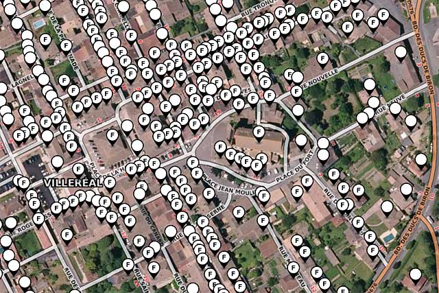 Chaque point de la bastide marqué [F] est en mesure d'être raccordé au réseau...|Illustration DR.