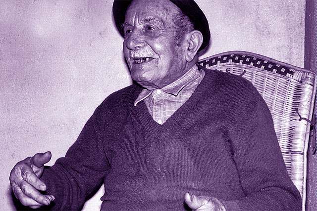 Félicien Beauvié (ca 1979), dernier représentant représentatif de l'art vocal traditionnel du Haut Agenais. - Photo © Jean-Paul Épinette.