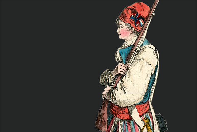Le 9 brumaire An II, les sans-culottes de la Société populaire de Villeréal manifestaient leur foi civique. - Estampe de Carl De Winck (Editeur)© Stanford University (USA) & BnF