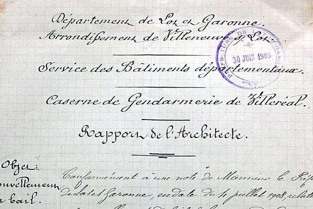 Le30 juin 1908, le rapport de l'architecte déconseillait l'achat de l'immeuble destiné à servir de caserne de gendarmerie. - | Mémoire de Villeréal, Droits réservés