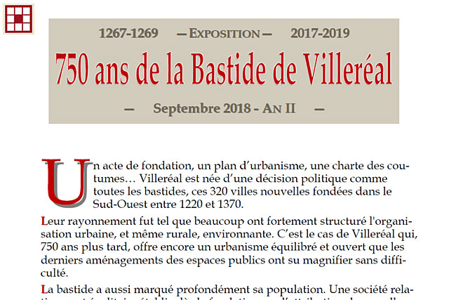 Expo 2018 - Le texte de Bienvenue - | Mémoire de Villeréal, Droits réservés